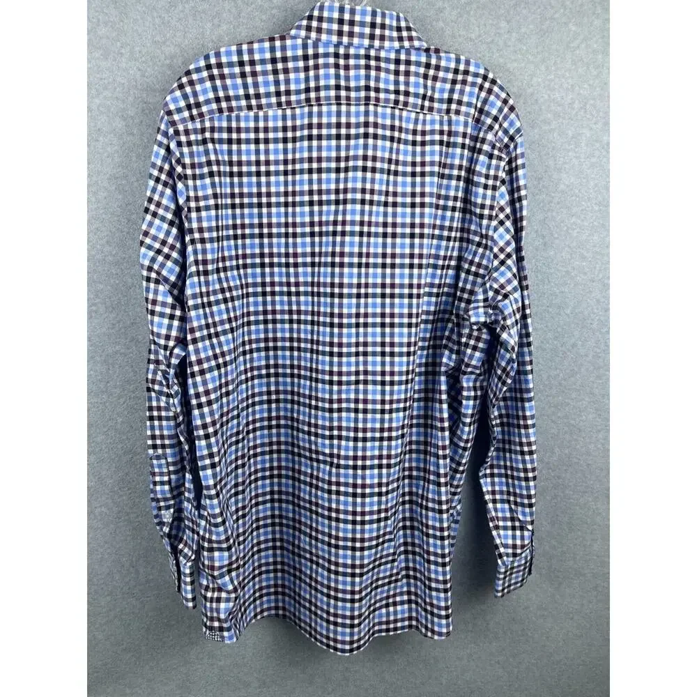 Banana Republic‎ Shirt Mens XL Blue Checks Long Sleeve Button Up Classic Preppy
